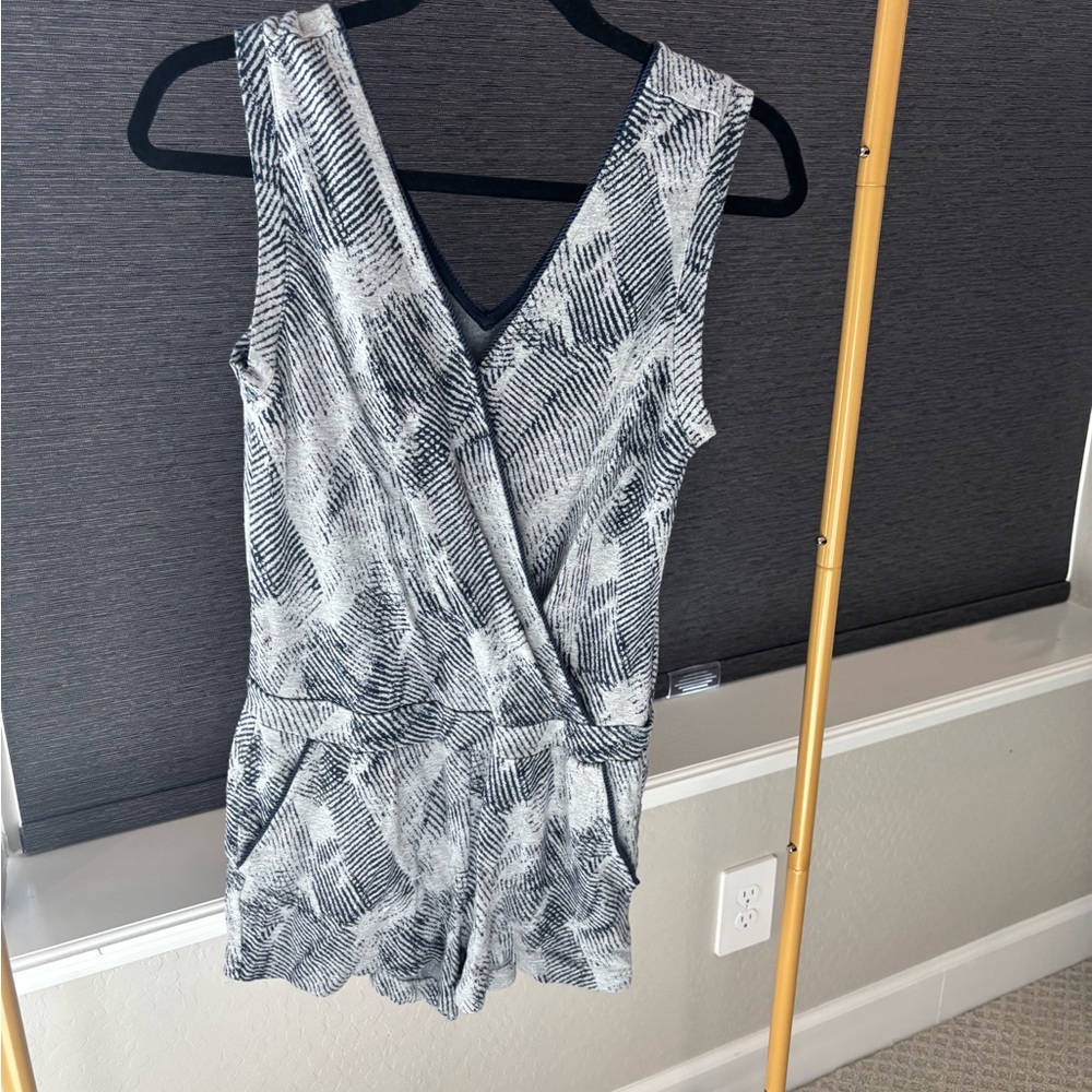 Tart Navy & Gray Sleeveless Romper